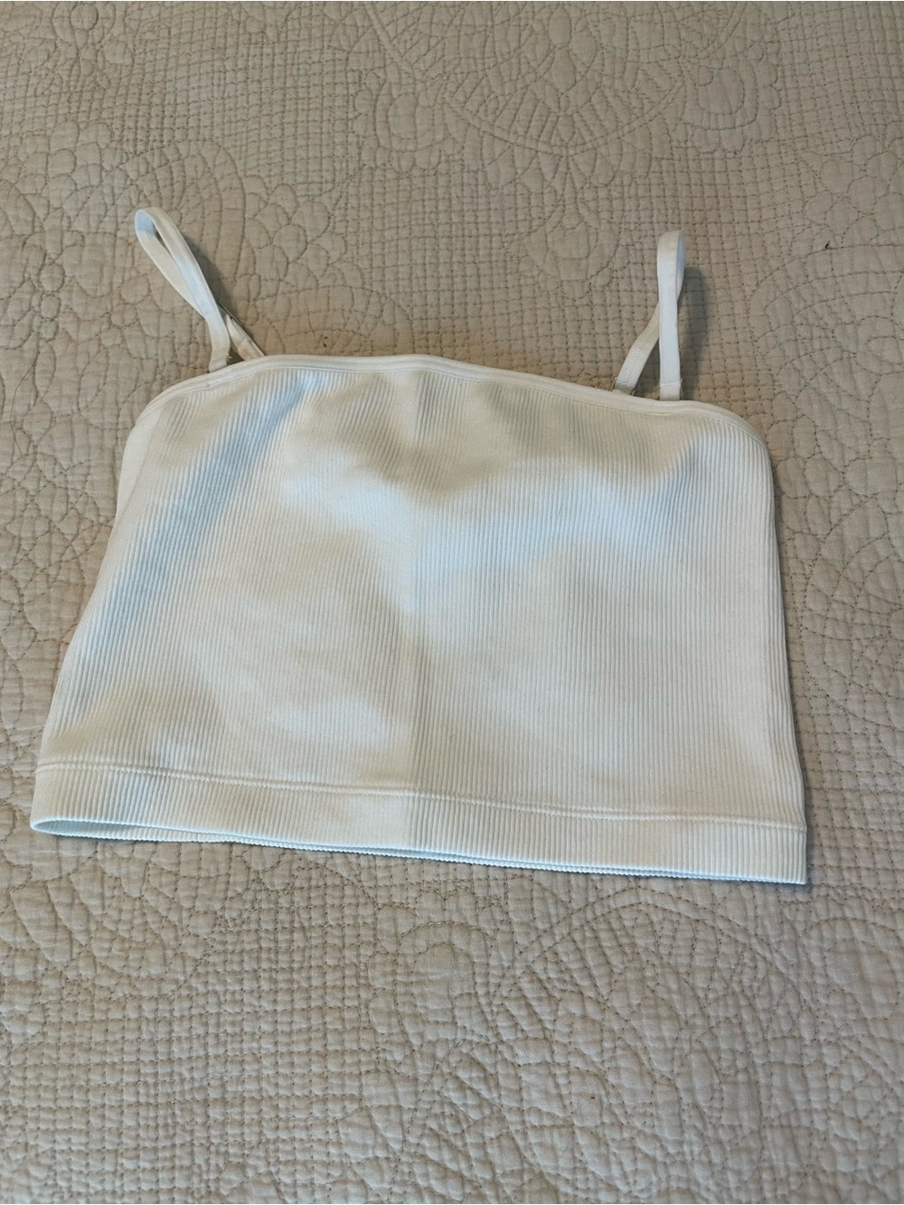 Abercrombie & Fitch White Ribbed Cami Tank